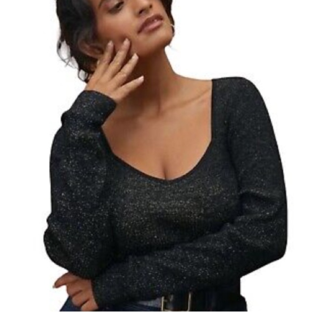 Anthropologie black sparkle sweater